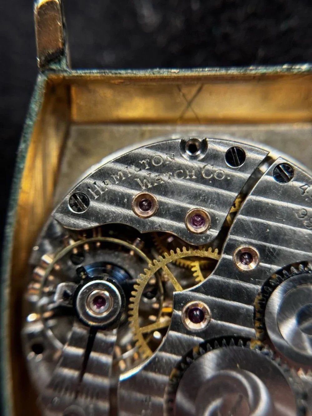 1920s Hamilton 986 17J Art Deco Tank Watch 10K Gold Filled Runs